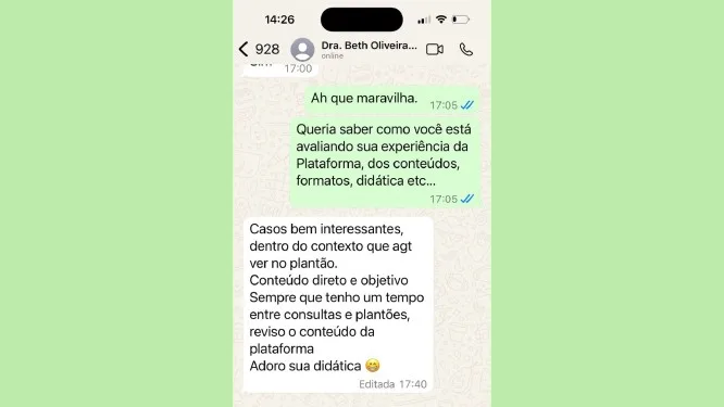 Depoimento de aluno do Elite Emergência